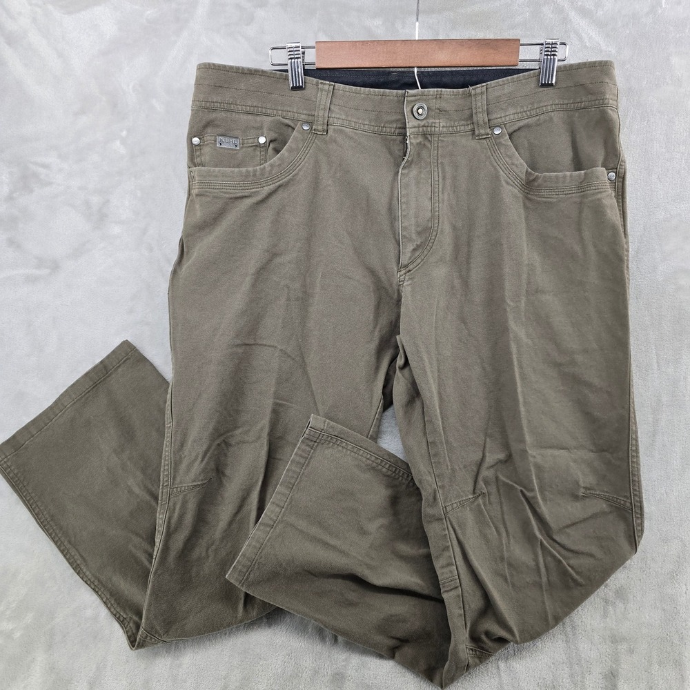 Kuhl Kanvus Jean Mens 36x28 Brown Canvas Stretch Articulated Hiking Pants